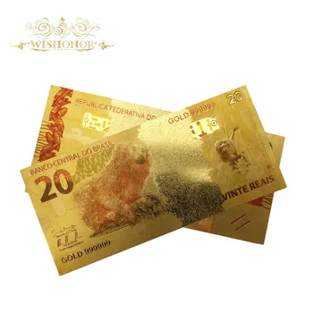 Zlato Bankovcev Omejeno BRAZILIJA Zlato 20 Reals Bankovcev 10pcs/veliko Brezplačna Dostava