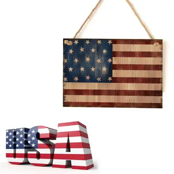 Novo Vintage Visi Lesena Ploščica Ameriško Zastavo Prijavite Odbor Steno, Vrata Doma Dekor Dan Neodvisnosti Stranka Darilo