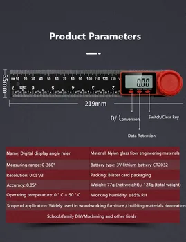 1pcs Digitalni Instrument Kota Inclinometer Kota Digitalne Lestvice Elektronski Goniometer Merilnikom. Kota Detektor