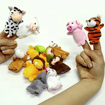 12 kos/veliko mini plišastih otroška igrača živali družino prst lutke nastavite nebesno fantje dekleta prst lutke K0198