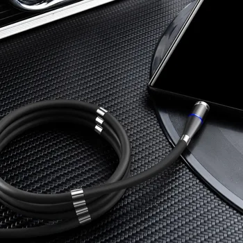Čarobno Vrv Magnetni Micro USB Tip C Kabel Za iPhone, Samsung Huawei Xiaomi 9 Magnet Auto Polnilnik USB-C Čarobno Žice Kabel