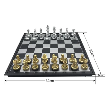 Šahovska garnitura Za Visoko kakovost Šah Igra Kosov Magnetni Šah Odbor Zložljiva Ploščo Veliko Zlato Srebro Magnetni Okrepitev Yernea