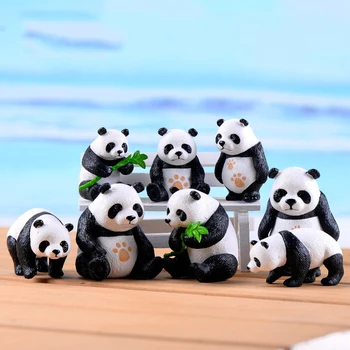 2020 Pravljice Vrt Miniature Mini 4PCS Panda Pravljice Doma Dekoracija dodatna Oprema pisarne Avto Božični Dekor Živali Darilo