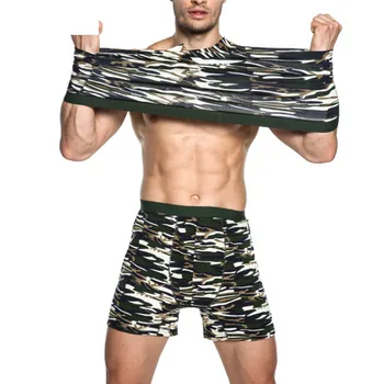 Plus velikost M-5XL 6XL dolgo prikrivanje, spodnje perilo za moške velika velikost dolge moške boksarice spredaj gumb odpri vojske zelena geji boksar homewear