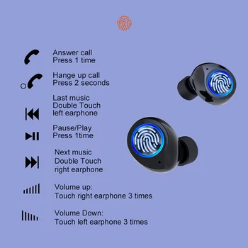 Univerzalni Android, iOS Brezžične Slušalke 1800mAh Polnilnik Polje Vtipkajte C Polnjenje Bluetooth TWS Res Čarobno Čepkov za iPhone Čast