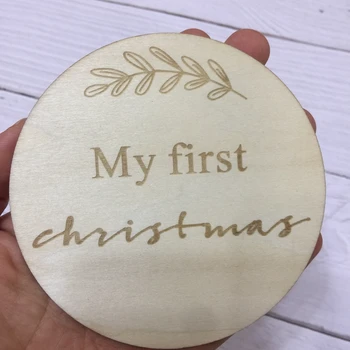 20PCS moj prvi božič lesa kartico lesa znaki mejnik kartice baby božično darilo