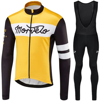 Morvelo 2019 Long Sleeve Kolesarjenje Oblačila Set Pro team Jersey moški obleko Dihanje na prostem, sport wear, bike MTB oblačila 9D pad