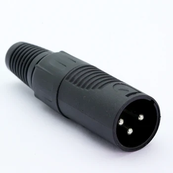 50pcs 3pins XLR moški vtič v priključek za Zvok/Mikrofon MIC, Visoke kakovosti, Črne barve, kabel velikosti do 6,0 mm