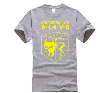 Schrodingers Mačka t-shirt Znanost Geek Majice s kratkimi rokavi Moški Ženske Stripe Tee Tshirt Je Sheldon