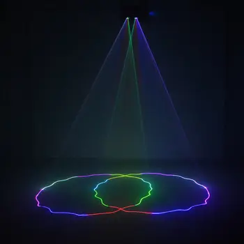 AUCD 2 Objektiv Rdeča Zelena Modra RGB Žarek Scan Projektor, Laser Luči DMX Profesionalni DJ Party Kažejo Klub Počitnice Razsvetljavo 506F