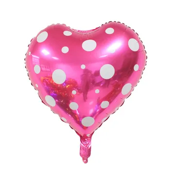 10pcs/veliko Roza Belo Srce Oblikovan Helij Folija baloni za Valentinovo svate, Dekoracijo Polka Dot Balon