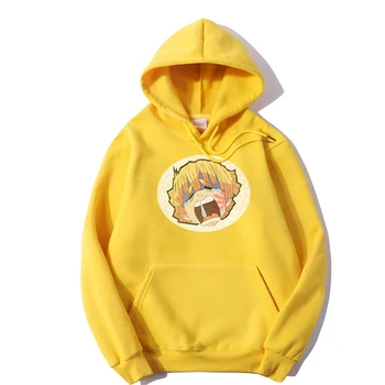 Demom slayer Hoodie Plus Velikost Zenitsu Usta Majica Ulične Nove priložnostne basic print Anime Majica Meme Moda hoodies
