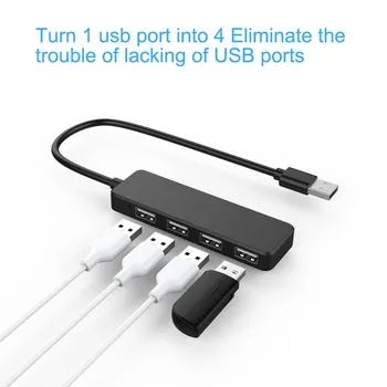 Vroče-ultra tanek USB Hub 4-port USB 2.0 Hub za Prenosnik Tablični RAČUNALNIK Desktop/Črna / Bela