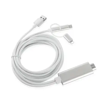 Micro USB TIP C Strela HDMI 3 v 1 1080P HDTV TV Priključek USB Adapter Kabel Za Monitor, iPhone, iPad, Android Pametni telefon