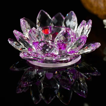 Kristalno Lotus Flower svijećnjak Buda Doma Dekor Okraski Svečnik Čaj Luči Imetnik Verske Dejavnosti candelabra