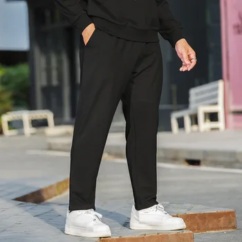 Visoka kakovost jeseni moških sweatpants športne hlače preprost plus velikost 8XL 9XL 10XL oversize velika velikost naravnost ohlapne hlače črne 160KG