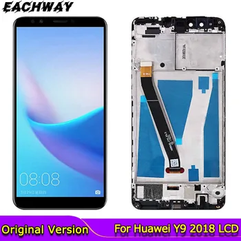 Original LCD za Huawei Y9 2018 LCD-Zaslon, Zaslon na Dotik, Računalnike Za Huawei Y9 2018 Zaslon Z Okvirjem FLA-L22 LX2 LX3 FLA-LX1