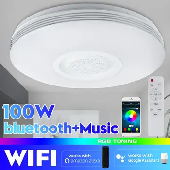 100W WiFi APP Inteligentni Nadzor LED Stropna Luč bluetooth Glasbe Luči Sodobnih RGB Led Stropna Svetilka, za Spalnico Domačo Razsvetljavo