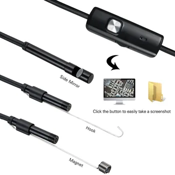 USB-Endoskop-Pregledovalna Kamera 7mm Android Borescope Pregled 1M 2M 5M Fotoaparat Nepremočljiva 6 Nastavljiva LED Za Tip C USB PC
