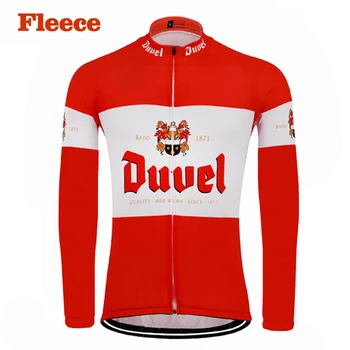 2019 NOVIH Moških Toplotne long sleeve kolesarjenje Jersey rdeča majica kolesarska oblačila Zimski Flis & št Runo / pivo, bike wear