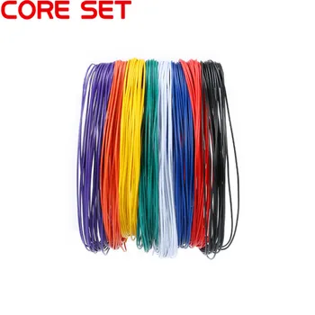 1 Set 10 Metrov Žice 24AWG 1,4 mm PVC Žice Elektronski Kabel Izolirane LED Kabel Za DIY Priključite 8 Barve