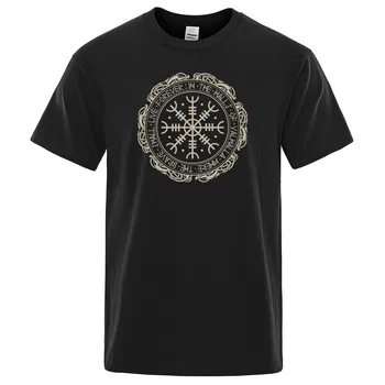 2020 Poletje Bombaža Moške Vrhovi Moda Tiskanje T Shirt Mens Kratek Rokav Hip Hop Ulične Klasičnih Viking Valhalla Odin T-Shirt