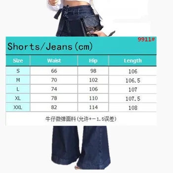 Ulične Visoke pasu Čipke Flare Hlače Jeans za Ženske Modni Celotno Dolžino Širok Noge Hlače Ženske 2020 Modnih Oblačil tide