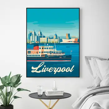Liverpool Potovanja Umetniško Platno Poster Tiskanje Doma Stenski Dekor Slikarstvo