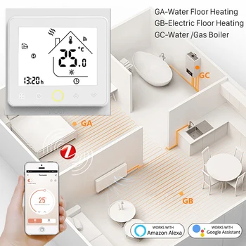 ZigBee Smart Termostat Voda Električna Talna Ogrevanja Programabilni Krmilnik Temperature Združljiv Z Alexa In Google Doma