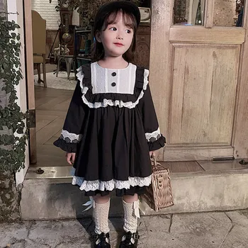 Dekleta Modni Nove Jesensko Obleko Lolita Style Dolg rokav Princesa obleko Otrok rojstni dan obleko oblačila