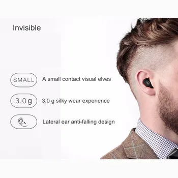 Bluetooth Slušalka Mini Brezžične Slušalke Nevidno Slušalka šumov Slušalke Z Mikrofonom za Apple iPhone Telefon Samsung