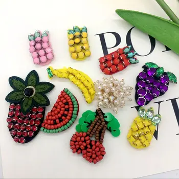 Luštna serija sadje Bleščica beaded lubenica češnja obliž aplicirano otroška oblačila DIY dekorativni dodatki obliž