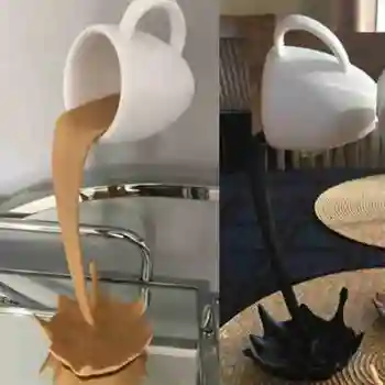 3D Ustvarjalne Smolo, Odloži Skodelico Kave Stoji Okras Kuhinji Umetnosti Plavajoče Obrnjenim Čaj Kiparstvo Botlle