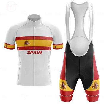 Nov Svetovni Prvak Španija Ekipa Kratek sleeved Kolesarjenje Jersey Obleko, hlače z Oprsnikom Roa Ciclismo Izposoja Obleko MTB Kolesarski Dres Enotno Maillot