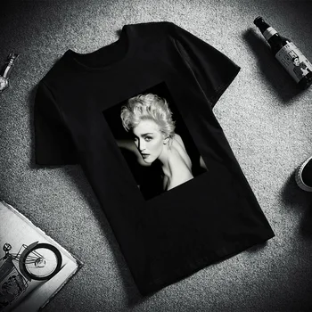 Novih Bombaž Tshirt Madonna Seksi Pevka Tiskanja Kratek Rokav Vrhovi & Tees Modna Športna T Majica Vrhnja Oblačila Blagovne Znamke