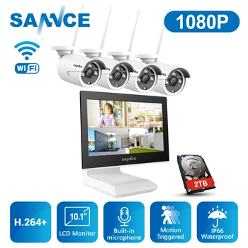 SANNCE 1080p HD Brezžični Varnostni Sistem Kamere 10.1