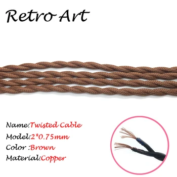 2*0,75 mm Starinsko Industrijske Svetilke Rajon/Bombaž Pleteni kabel Krpo, ki zajema Električne Žice