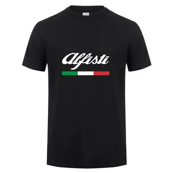 Alfa Romeo Majica s kratkimi rokavi Moški zgornji deli oblačil Nove Modne Kratek Rokav Alfisti T-shirt Tees Mans Tshirt LH-069