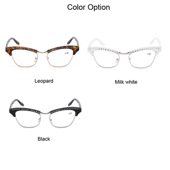 Ženske Obravnavi Očala Elegantna Mačka Oči Dame Moda Bralci z Okrasnih Jasno Objektiv Eye Glasses