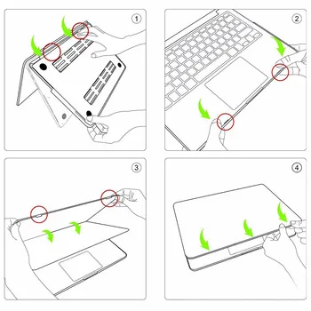 Mat Kristalno Kritje Za Macbook Air 13 Zadevi Pro Retina 11 12 15 Laptop torba Primeru na Mac Book 13.3 15.4-palčni Rokav Tipkovnico Pokrov