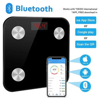 Smart Bluetooth Teža Obsega Telesa Elektronski Baterije Obsega Gospodinjsko Natančno Odraslih Zdravje Otrok Tehtanje Elektronski Lestvici