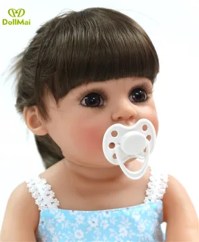 DollMai bebe prerojeni sladko dekle dvojčka novorojenčka lutke polni silikona vinil dojenček rodi punčko za otroke darilo kopanje igrače