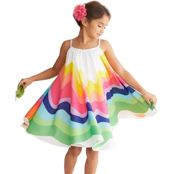 Poletje popolnoma Novi Pisane Suspender Obleko Bohemian Plaži Otroci Obleke za Dekleta Princesa Rojstni Malčke Dekliška Oblačila