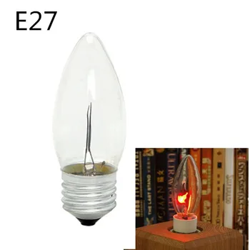 10PCS LED Edison Žarnica E14 E27 3W C35 Plamen, Ogenj Razsvetljavo Letnik Utripanje Vpliva Volfram Roman Sveča Nasvet Žarnica Oranžna Rdeča