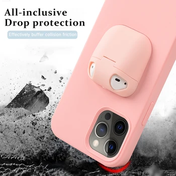 AirPods Pro Torba Primeru Telefon Za Iphone 11 12 Max Pro Mini Silikonski Soft Shell Zaščitni Rokav Za Iphone 11 12 Max Pro Mini
