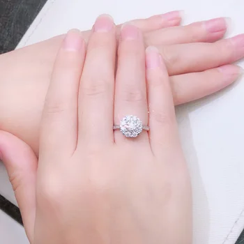 18K zlato obroč in moissanite diamond D VVS Luksuzni poročni prstan Z nacionalnim spričevalom SW16