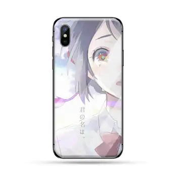 Anime Vaše Ime lupine mobilnega Telefona Primeru Kaljeno steklo Za iphone 5C 6 6S 7 8 plus X XS XR 11 PRO MAX