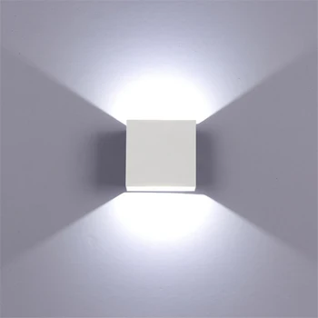 6W lampada luminaria LED Alu stene lahka železnica projekta Kvadratnih LED svetilko ob postelji soba, spalnica razsvetljavo