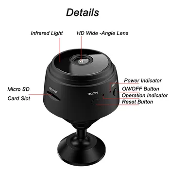1080P hd Mini WIFI IP Kamera, USB Polnjenje Brezžično Home Security Dvr Nočno opazovanje Gibanja Zazna Mini Camcorder Zanke Video Snemalnik