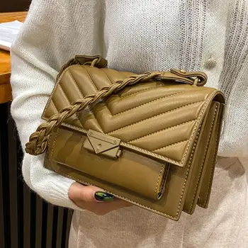 Vintage Kvadratnih Pazduho vrečko 2021 Moda New Visoke kakovosti PU Usnja Ženske Oblikovalec Torbici Visoka zmogljivost Ramenski Messenger Bag